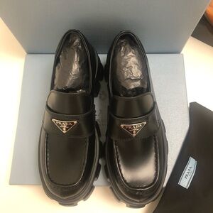 Prada Women's Black Leather Loafers